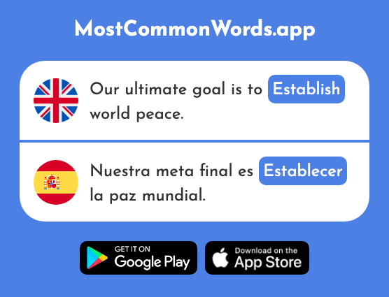 Establish - Establecer (The 406th Most Common Spanish Word)