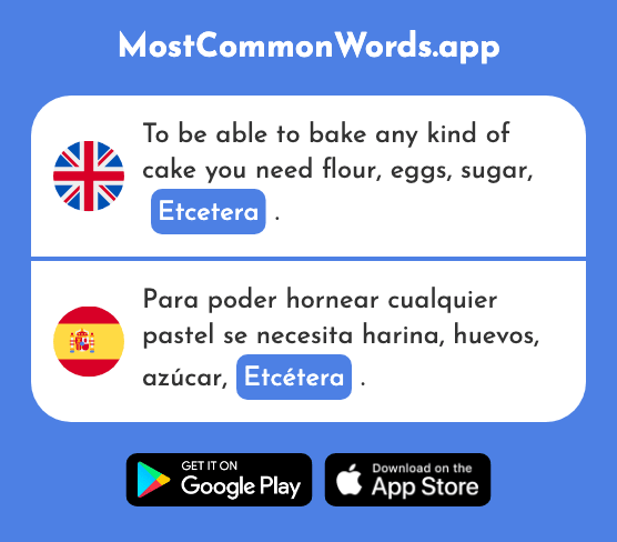 Etcetera - Etcétera (The 1624th Most Common Spanish Word)