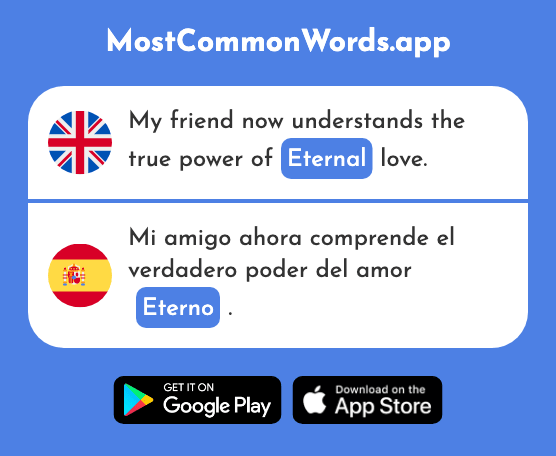 Eternal - Eterno (The 1761st Most Common Spanish Word)