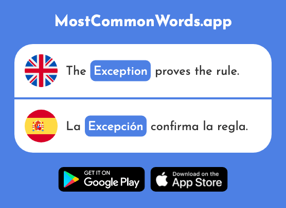 Exception - Excepción (The 1935th Most Common Spanish Word)