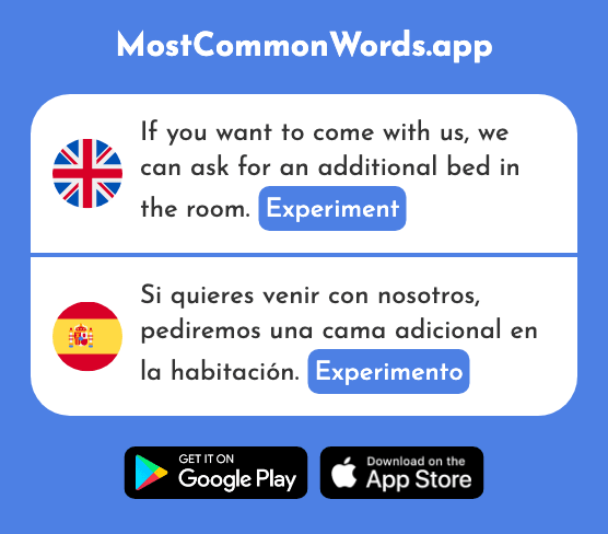 Experiment - Experimento (The 2739th Most Common Spanish Word)