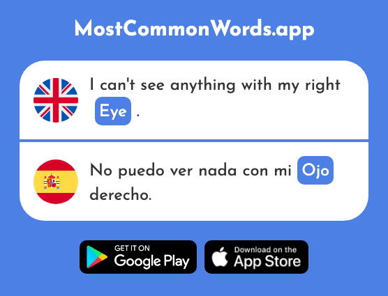 Eye - Ojo (The 169th Most Common Spanish Word)