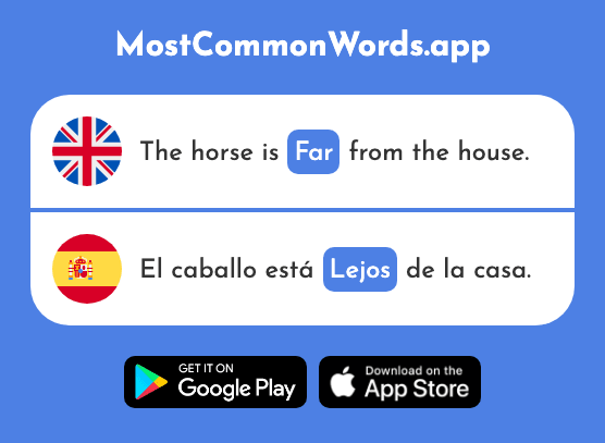 Far - Lejos (The 833rd Most Common Spanish Word)