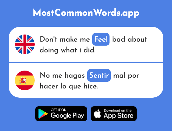 Feel, regret - Sentir (The 136th Most Common Spanish Word)