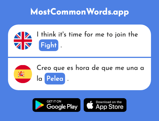Fight, quarrel - Pelea (The 2684th Most Common Spanish Word)