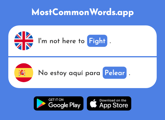 Fight, struggle - Pelear (The 1910th Most Common Spanish Word)