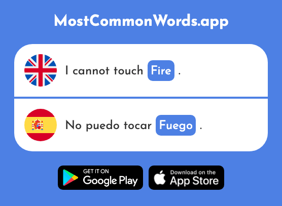 Fire, gunfire - Fuego (The 884th Most Common Spanish Word)