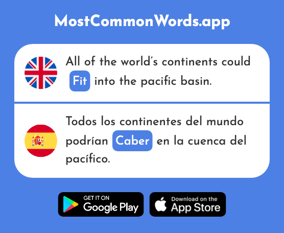 Fit - Caber (The 1187th Most Common Spanish Word)