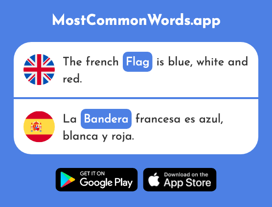 Flag - Bandera (The 2446th Most Common Spanish Word)