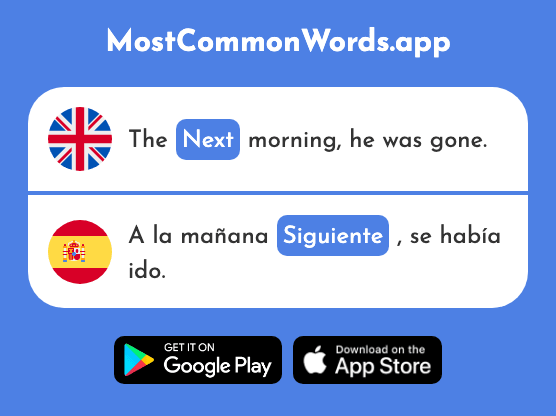 Following, next - Siguiente (The 350th Most Common Spanish Word)