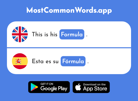 Formula - Fórmula (The 2269th Most Common Spanish Word)
