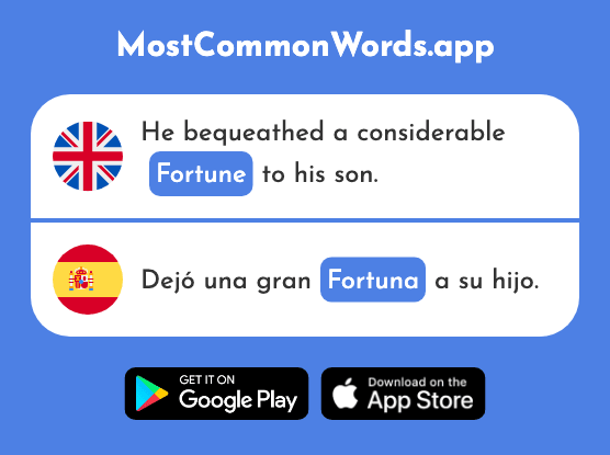 Fortune, fate - Fortuna (The 2199th Most Common Spanish Word)
