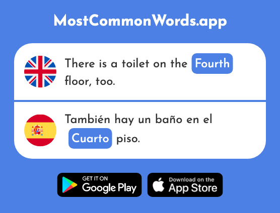 Fourth - Cuarto (The 2181st Most Common Spanish Word)