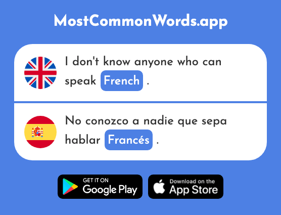 French - Francés (The 562nd Most Common Spanish Word)