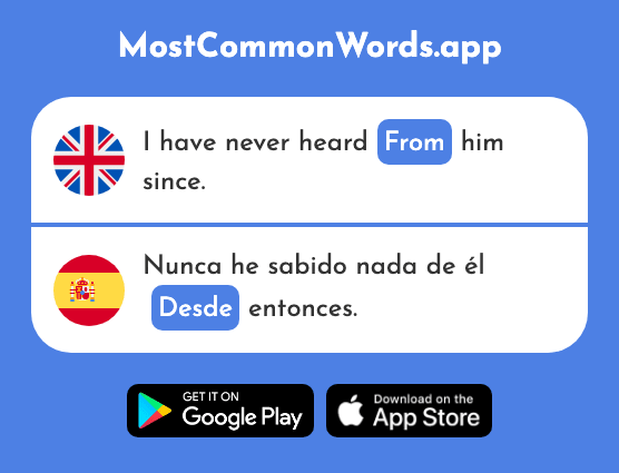 From, since - Desde (The 70th Most Common Spanish Word)