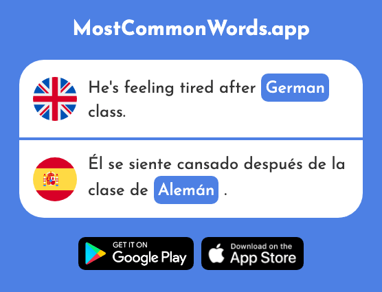 German - Alemán (The 761st Most Common Spanish Word)