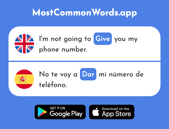 Give - Dar (The 42nd Most Common Spanish Word)