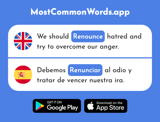 Give up, renounce - Renunciar (The 2075th Most Common Spanish Word)