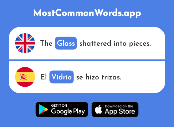 Glass, pane - Vidrio (The 1905th Most Common Spanish Word)