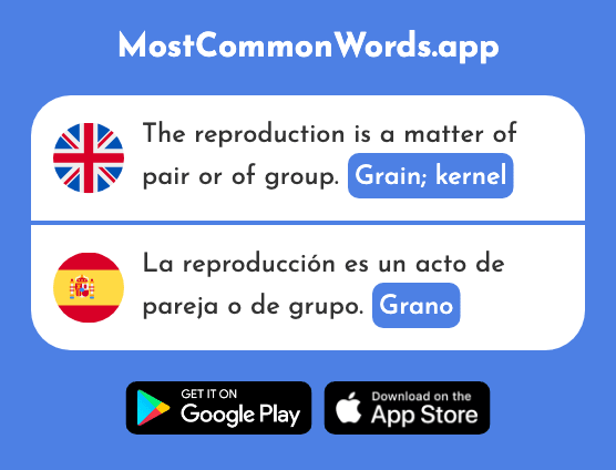 Grain, kernel - Grano (The 2996th Most Common Spanish Word)