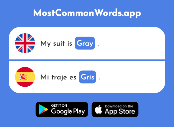 Gray, gloomy - Gris (The 1751st Most Common Spanish Word)