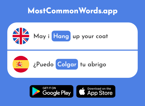 Hang - Colgar (The 1669th Most Common Spanish Word)