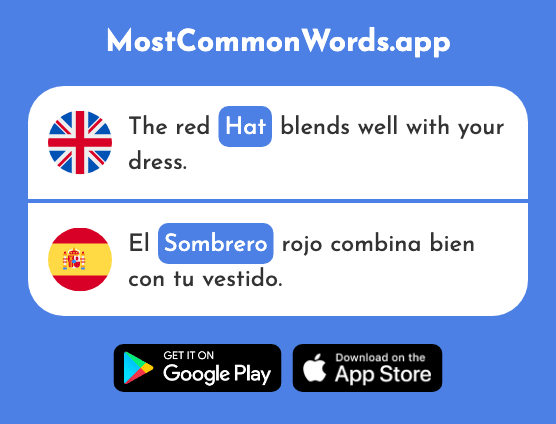 Hat, sombrero - Sombrero (The 2289th Most Common Spanish Word)