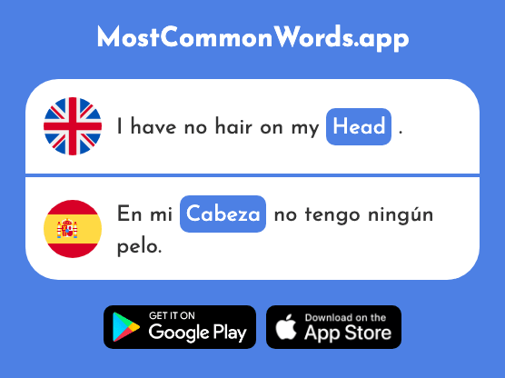 Head - Cabeza (The 265th Most Common Spanish Word)