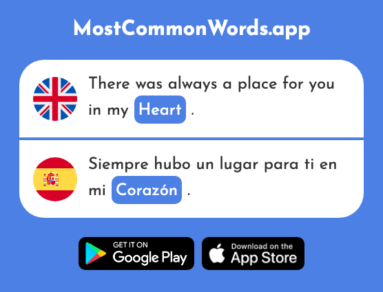 Heart, core - Corazón (The 475th Most Common Spanish Word)