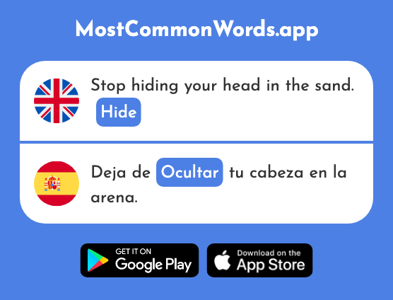 Hide - Ocultar (The 1647th Most Common Spanish Word)