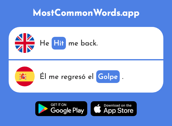 Hit, strike, punch - Golpe (The 746th Most Common Spanish Word)