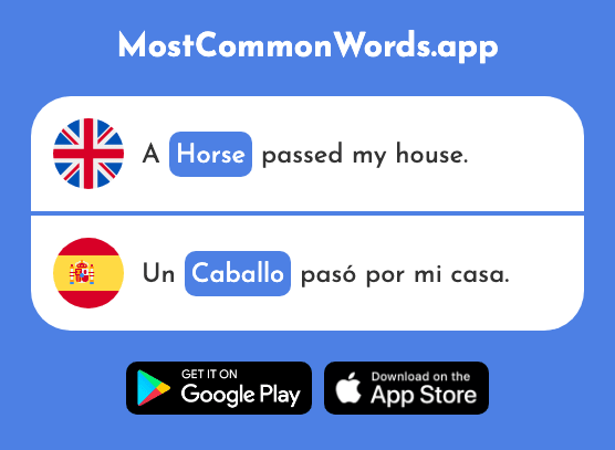 Horse - Caballo (The 907th Most Common Spanish Word)