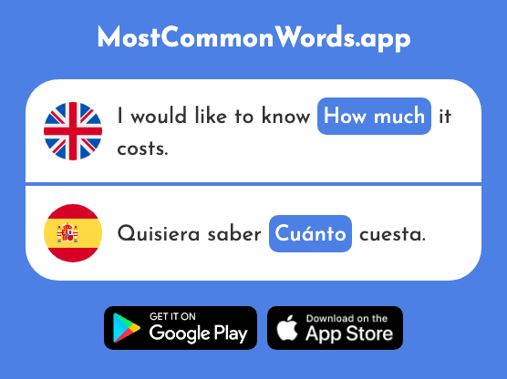 How much - Cuánto (The 580th Most Common Spanish Word)