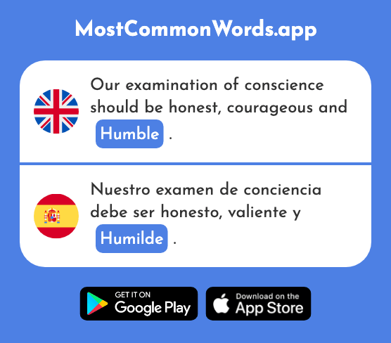 Humble, modest - Humilde (The 2550th Most Common Spanish Word)