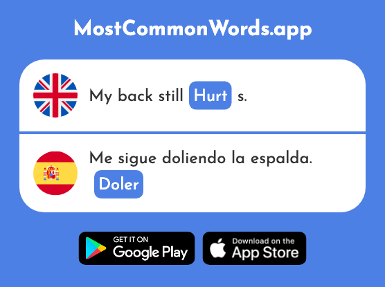 Hurt - Doler (The 1629th Most Common Spanish Word)