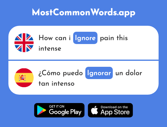 Ignore, be unaware - Ignorar (The 1670th Most Common Spanish Word)