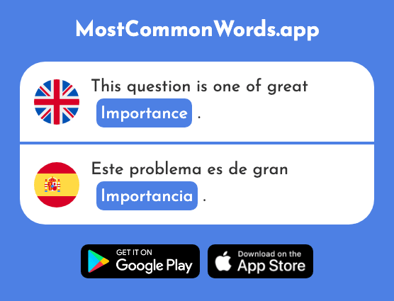 Importance - Importancia (The 660th Most Common Spanish Word)