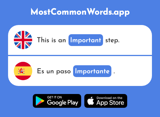 Important - Importante (The 171st Most Common Spanish Word)