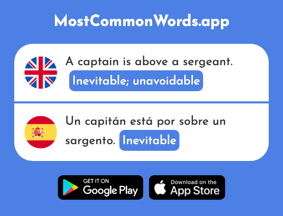 Inevitable, unavoidable - Inevitable (The 2983rd Most Common Spanish Word)