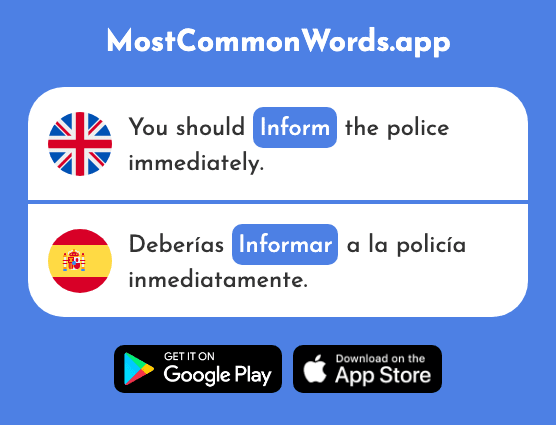 Inform - Informar (The 752nd Most Common Spanish Word)