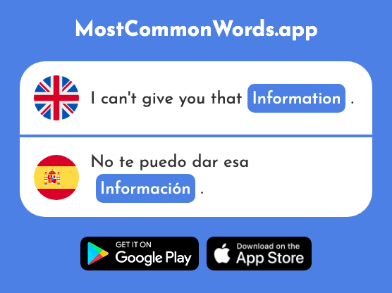 Information - Información (The 326th Most Common Spanish Word)