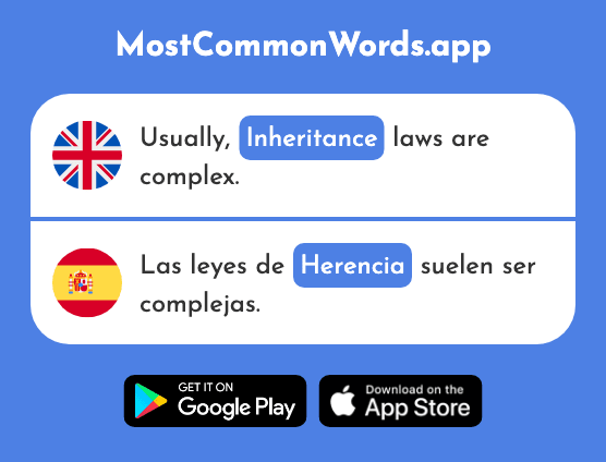 Inheritance, legacy - Herencia (The 2669th Most Common Spanish Word)