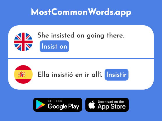 Insist on - Insistir (The 1076th Most Common Spanish Word)