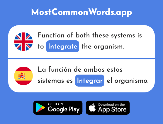 Integrate, fit in - Integrar (The 1305th Most Common Spanish Word)