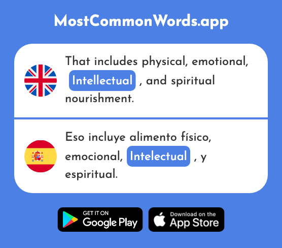 Intellectual - Intelectual (The 1333rd Most Common Spanish Word)