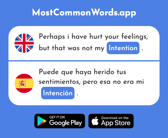Intention - Intención (The 1171st Most Common Spanish Word)