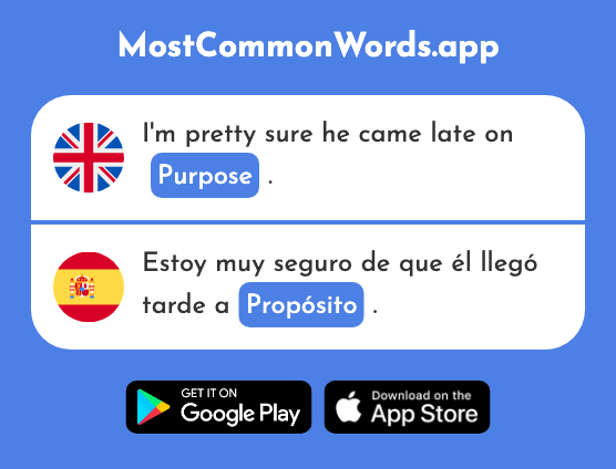 Intention, purpose - Propósito (The 1210th Most Common Spanish Word)