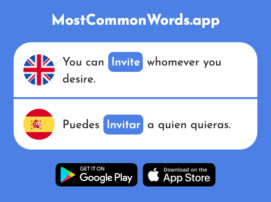 Invite - Invitar (The 820th Most Common Spanish Word)