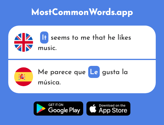 It - Le (The 25th Most Common Spanish Word)