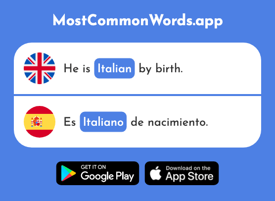 Italian - Italiano (The 1145th Most Common Spanish Word)